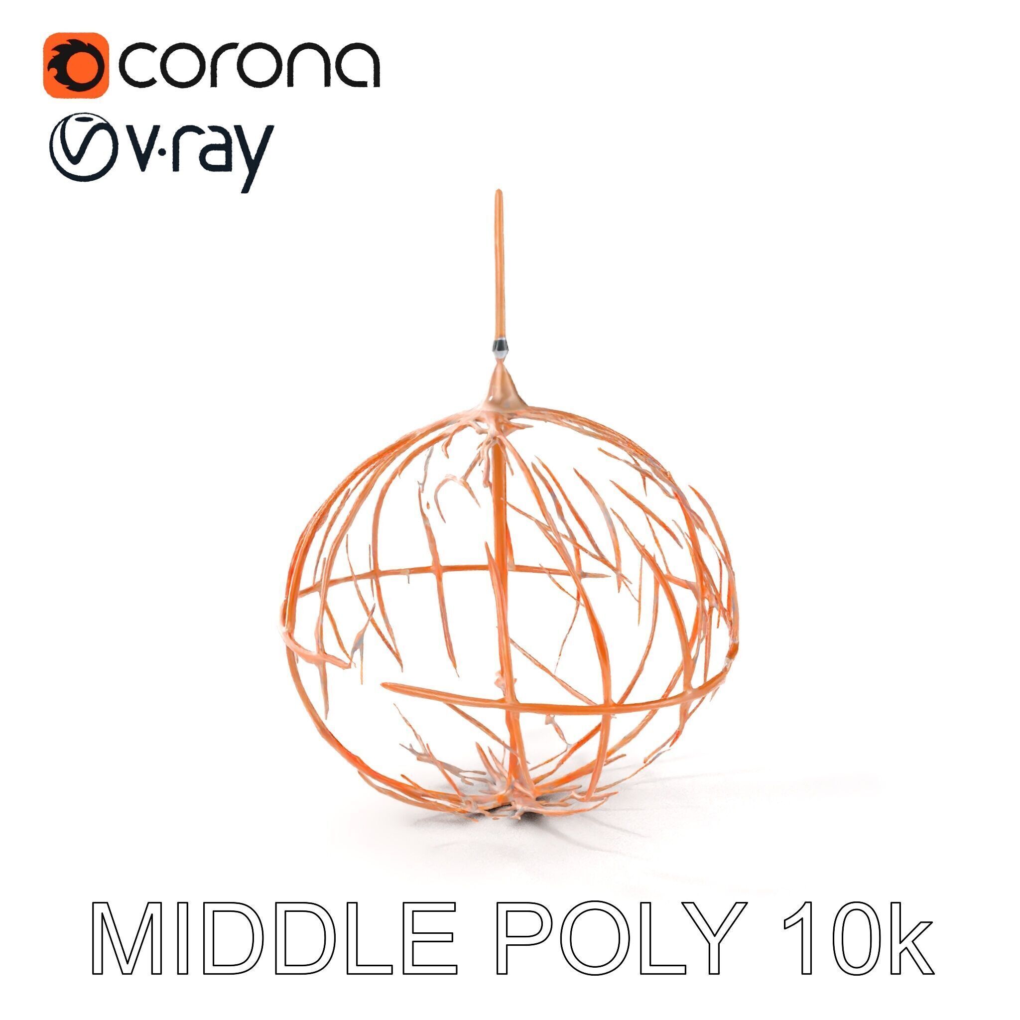 Rustic Spherical Pendant Light Model Pack Low-poly 3D model_10