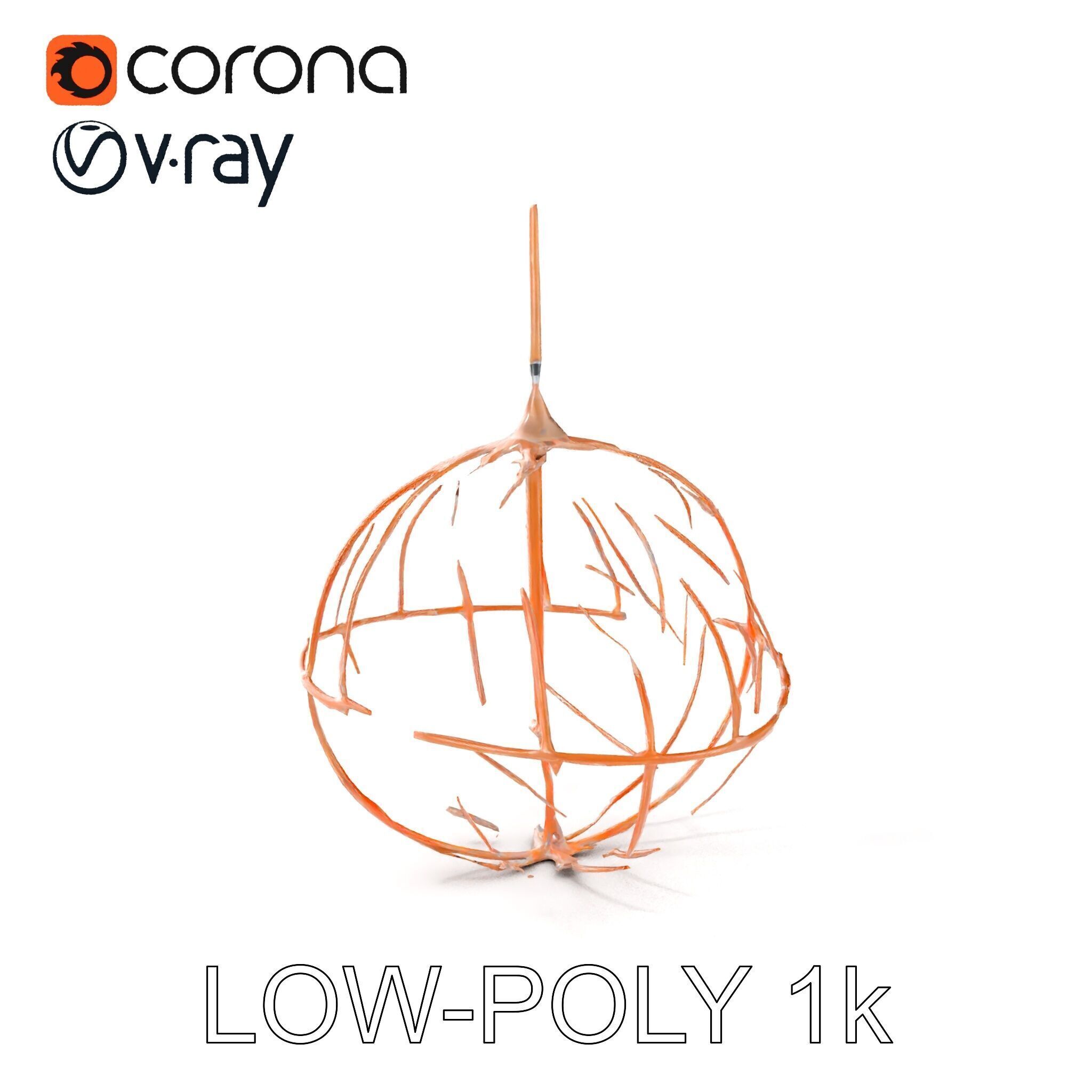 Rustic Spherical Pendant Light Model Pack Low-poly 3D model_11