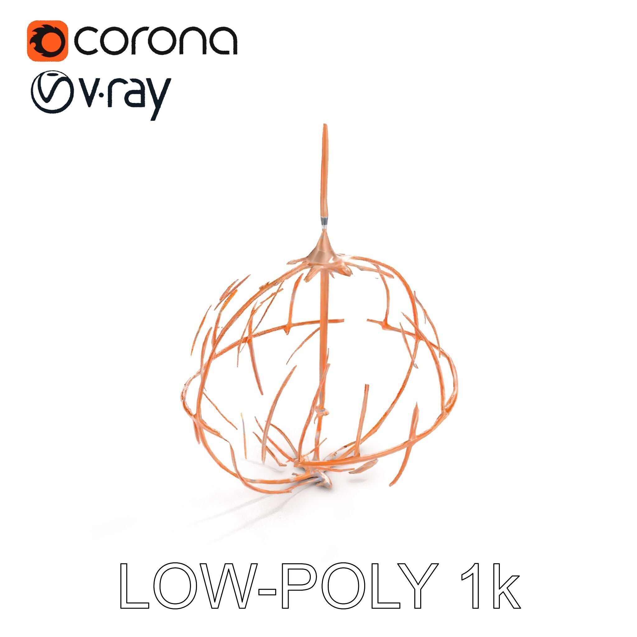 Rustic Spherical Pendant Light Model Pack Low-poly 3D model_9