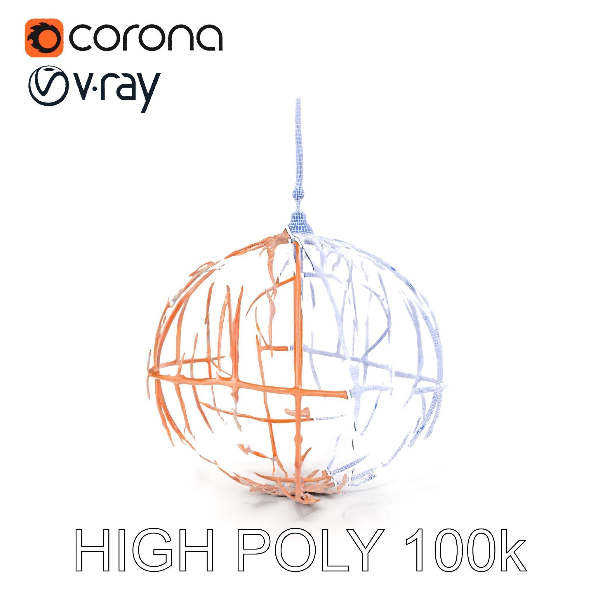 Rustic Spherical Pendant Light Model Pack Low-poly 3D model_35
