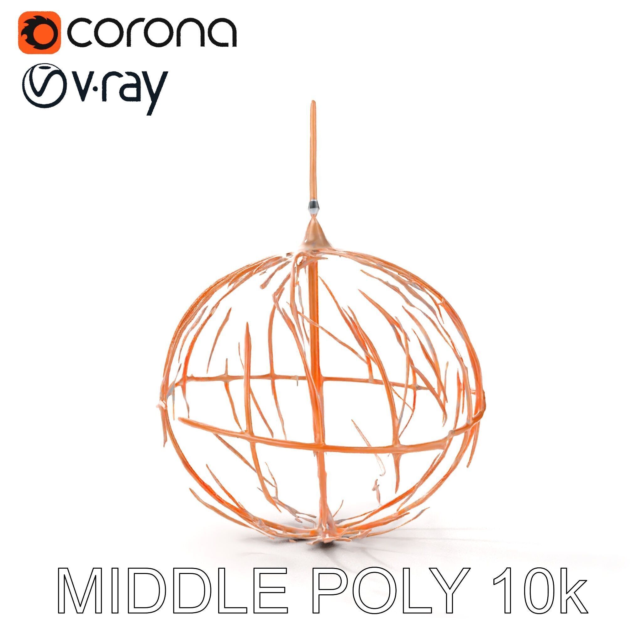 Rustic Spherical Pendant Light Model Pack Low-poly 3D model_15