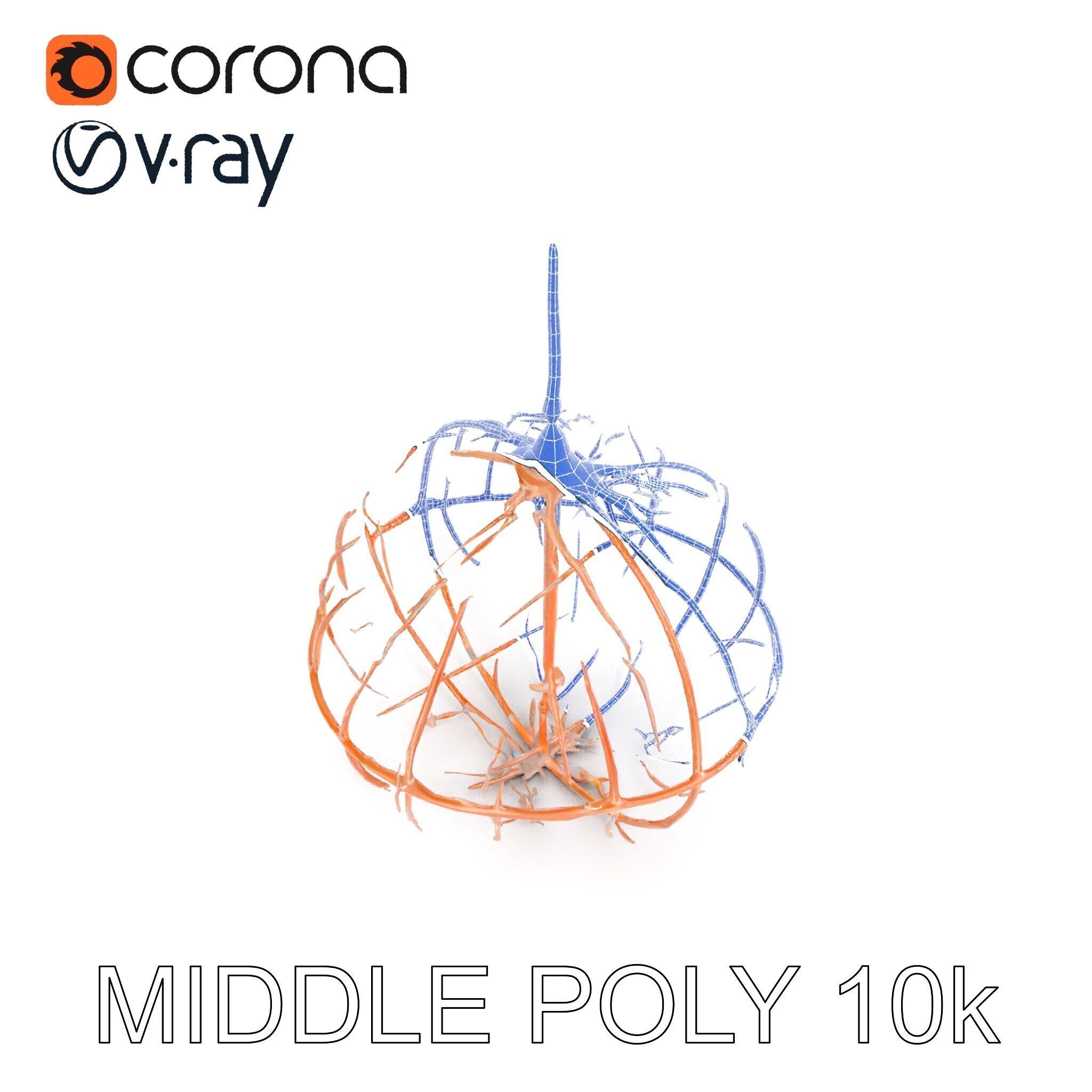 Rustic Spherical Pendant Light Model Pack Low-poly 3D model_27