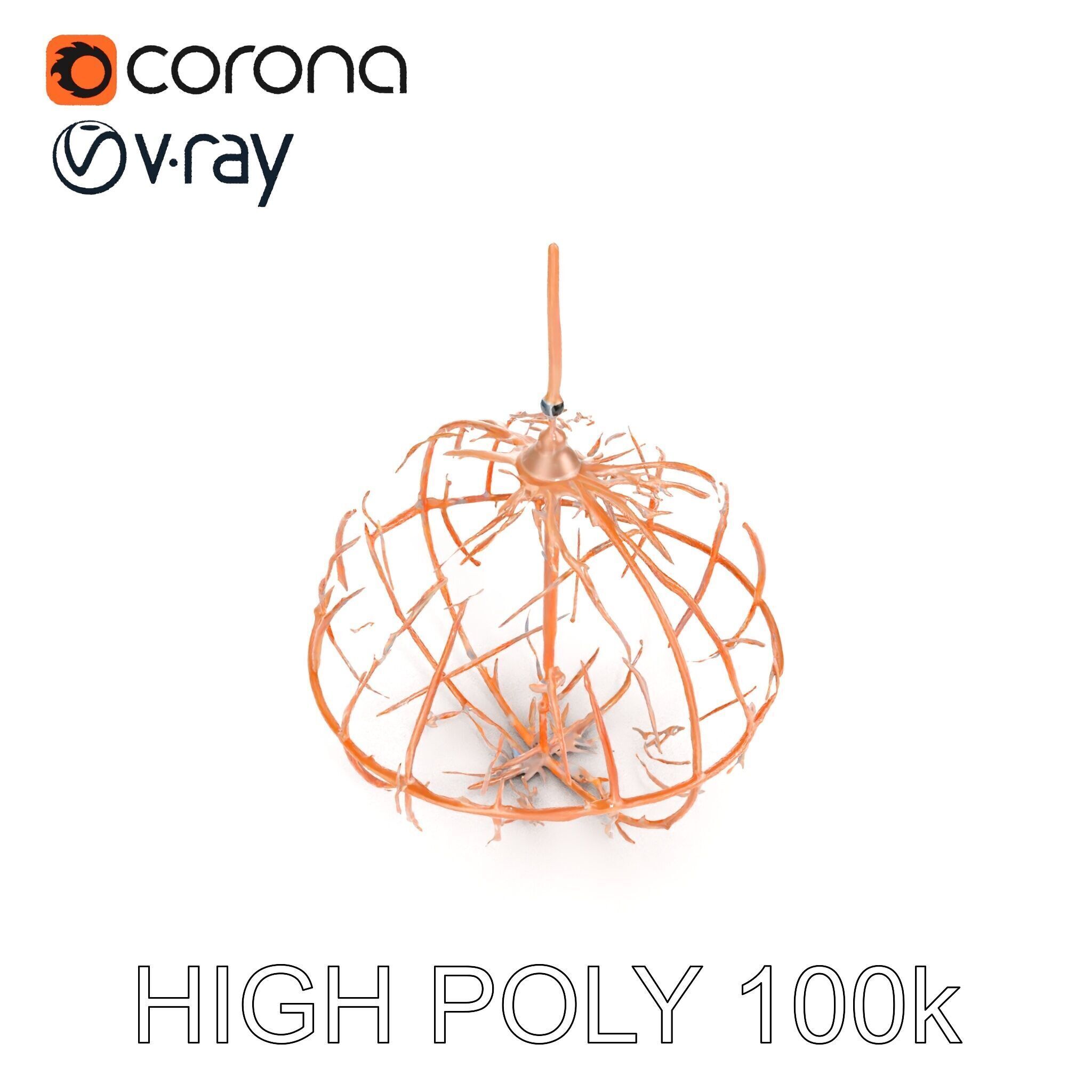 Rustic Spherical Pendant Light Model Pack Low-poly 3D model_29
