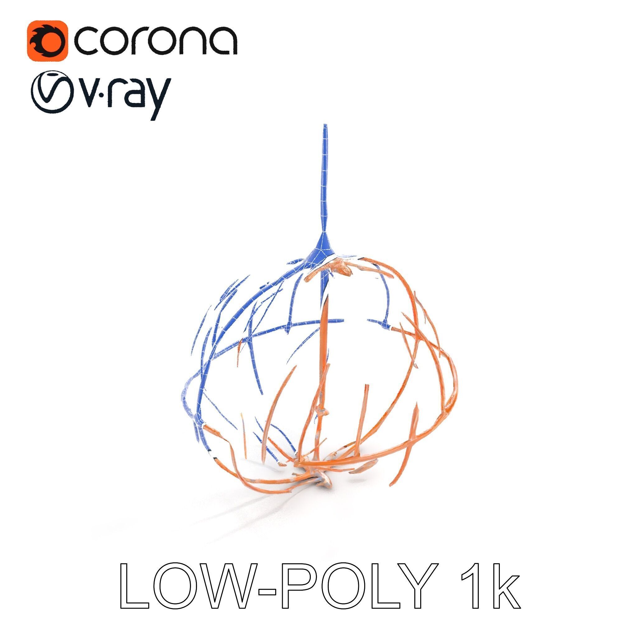 Rustic Spherical Pendant Light Model Pack Low-poly 3D model_19
