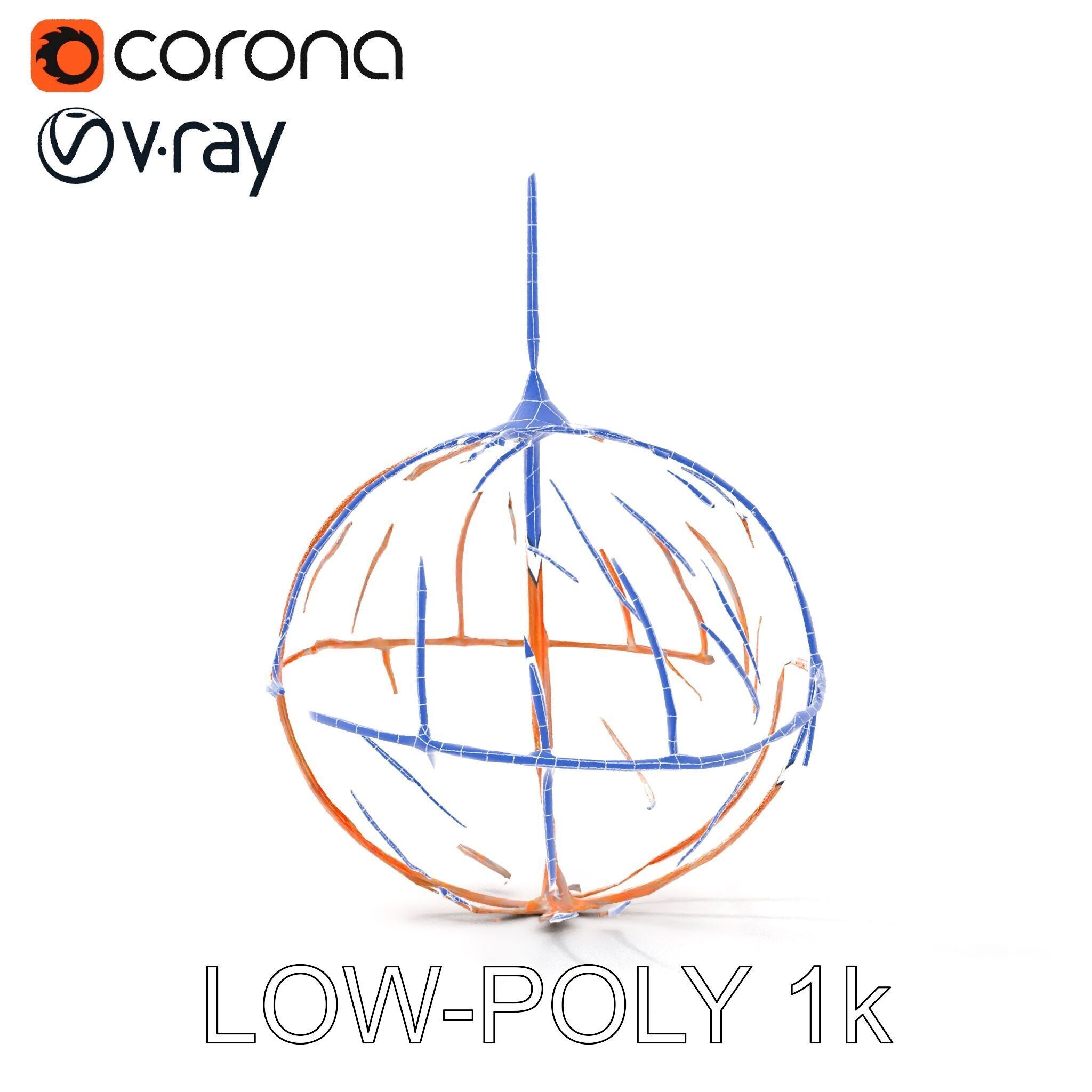 Rustic Spherical Pendant Light Model Pack Low-poly 3D model_31