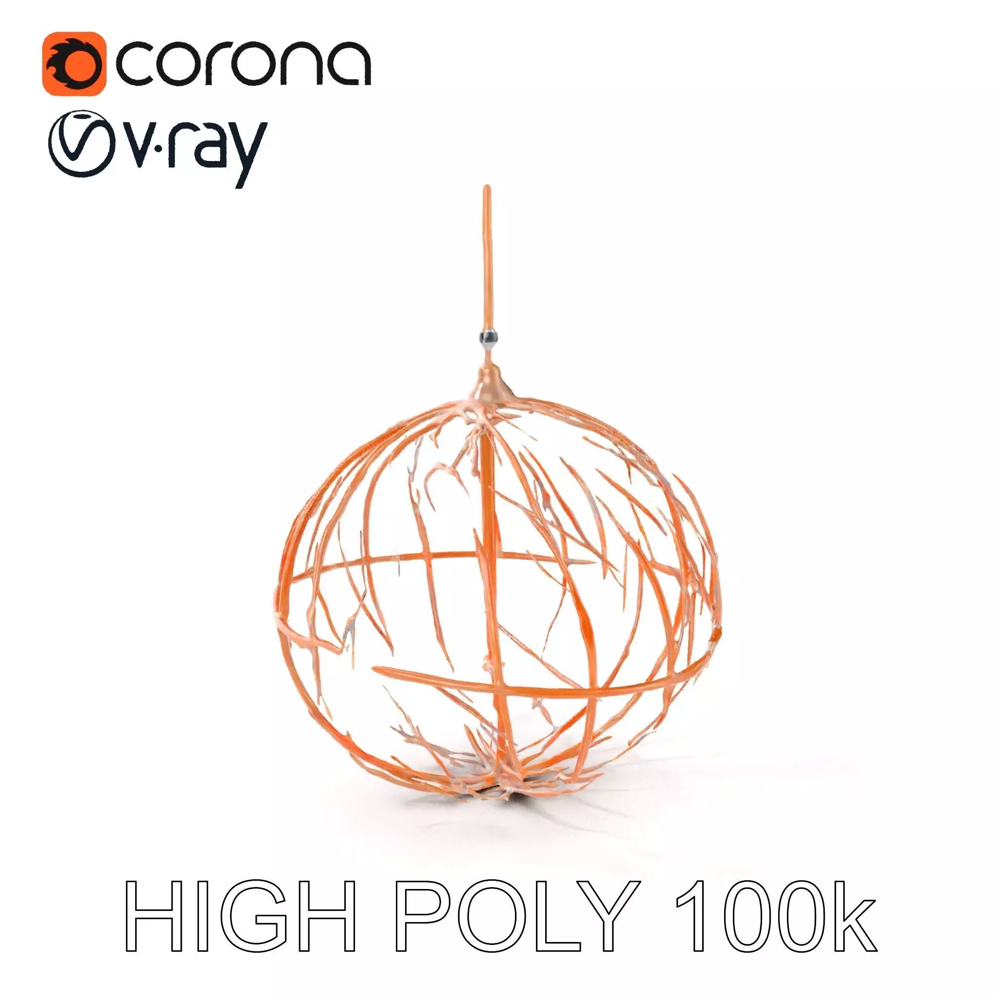 Rustic Spherical Pendant Light Model Pack Low-poly 3D model_0