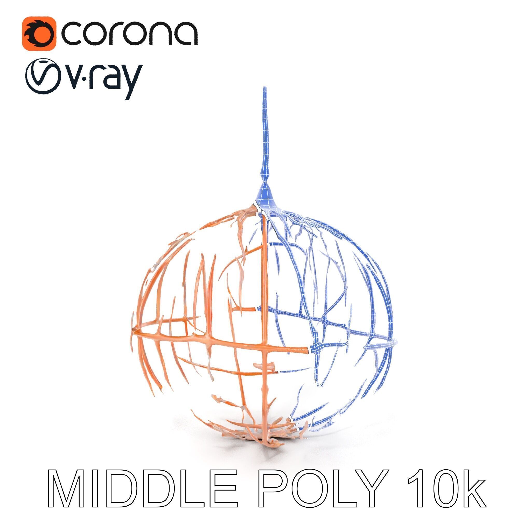 Rustic Spherical Pendant Light Model Pack Low-poly 3D model_21