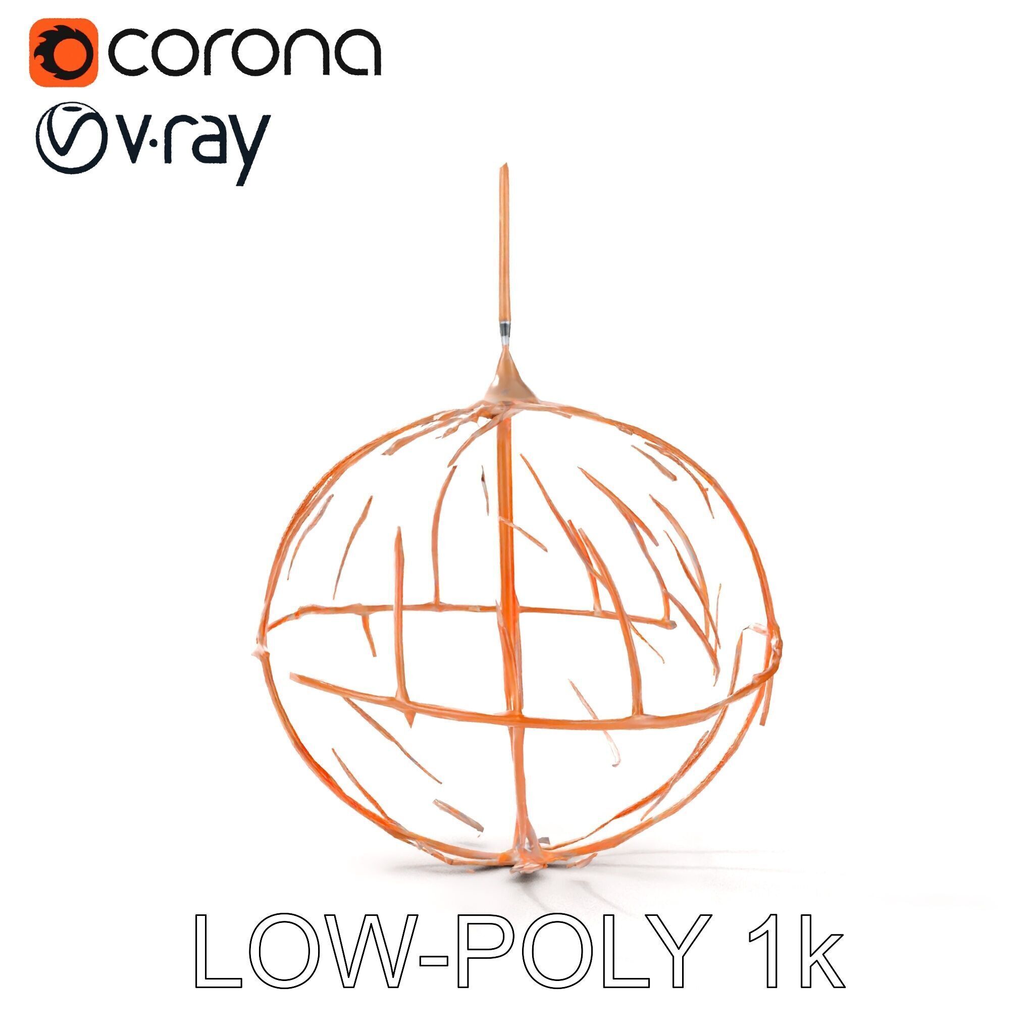 Rustic Spherical Pendant Light Model Pack Low-poly 3D model_14