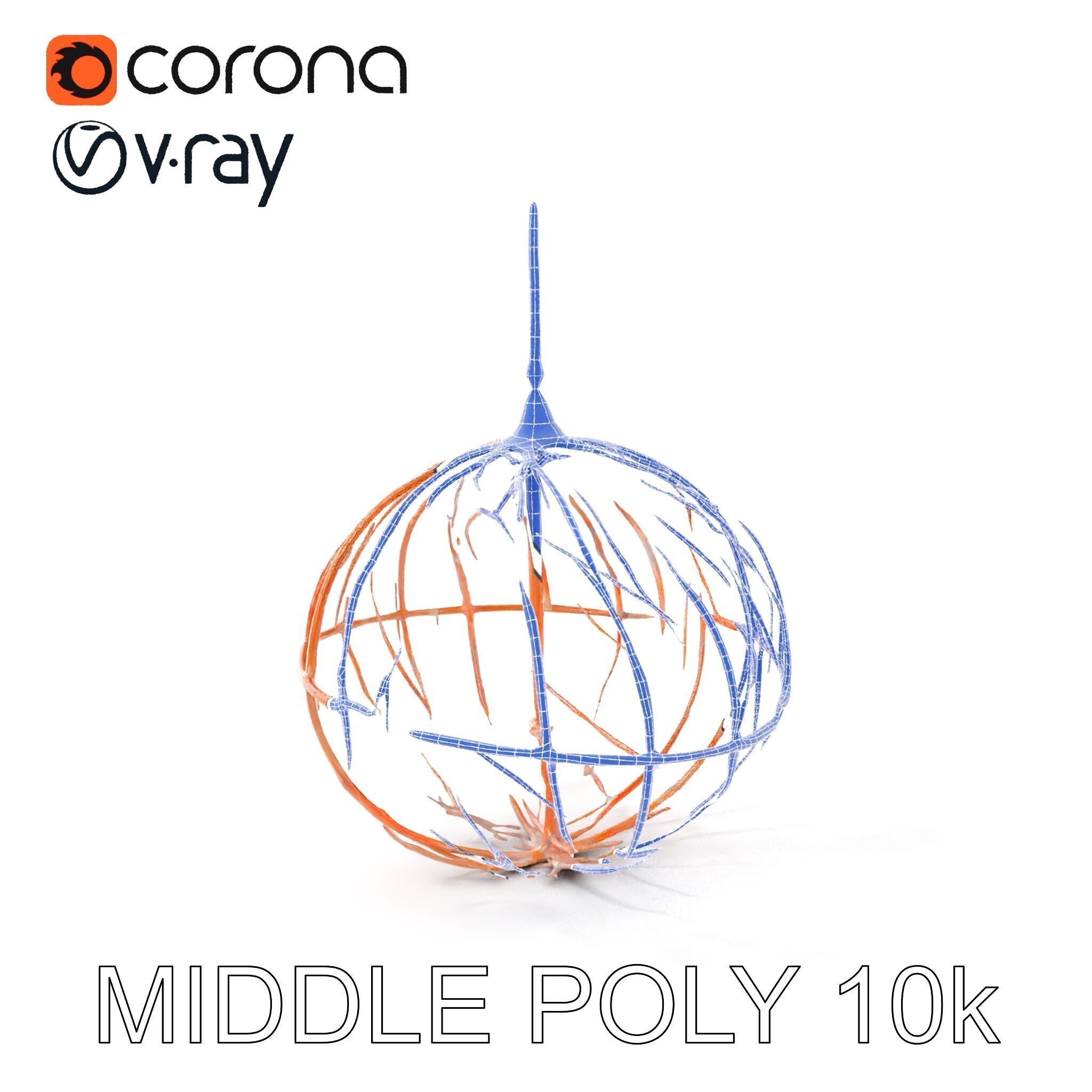 Rustic Spherical Pendant Light Model Pack Low-poly 3D model_30