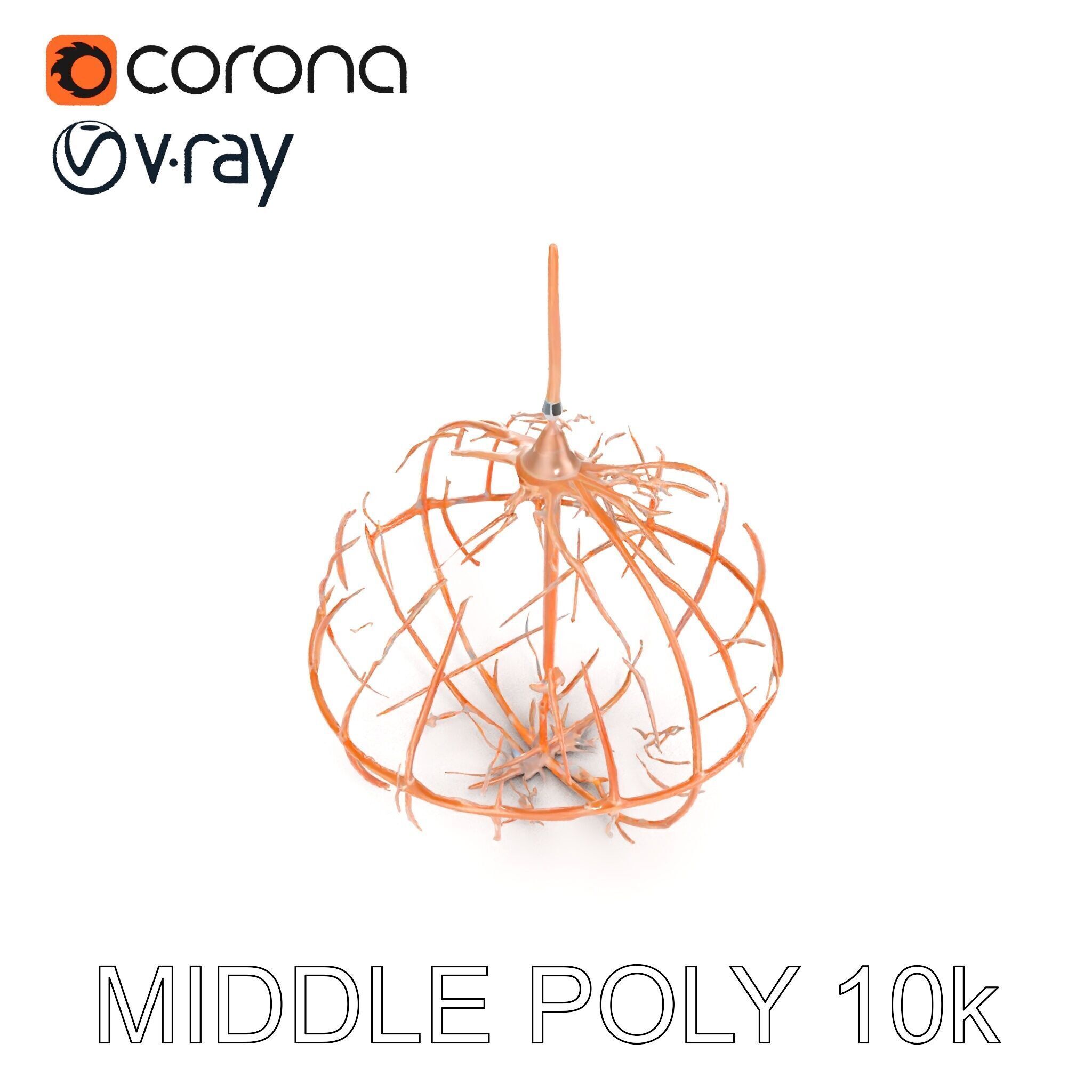 Rustic Spherical Pendant Light Model Pack Low-poly 3D model_6