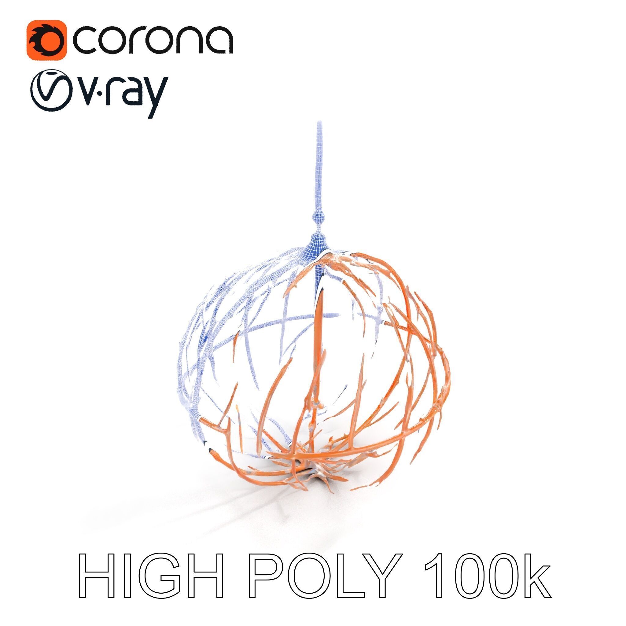 Rustic Spherical Pendant Light Model Pack Low-poly 3D model_26