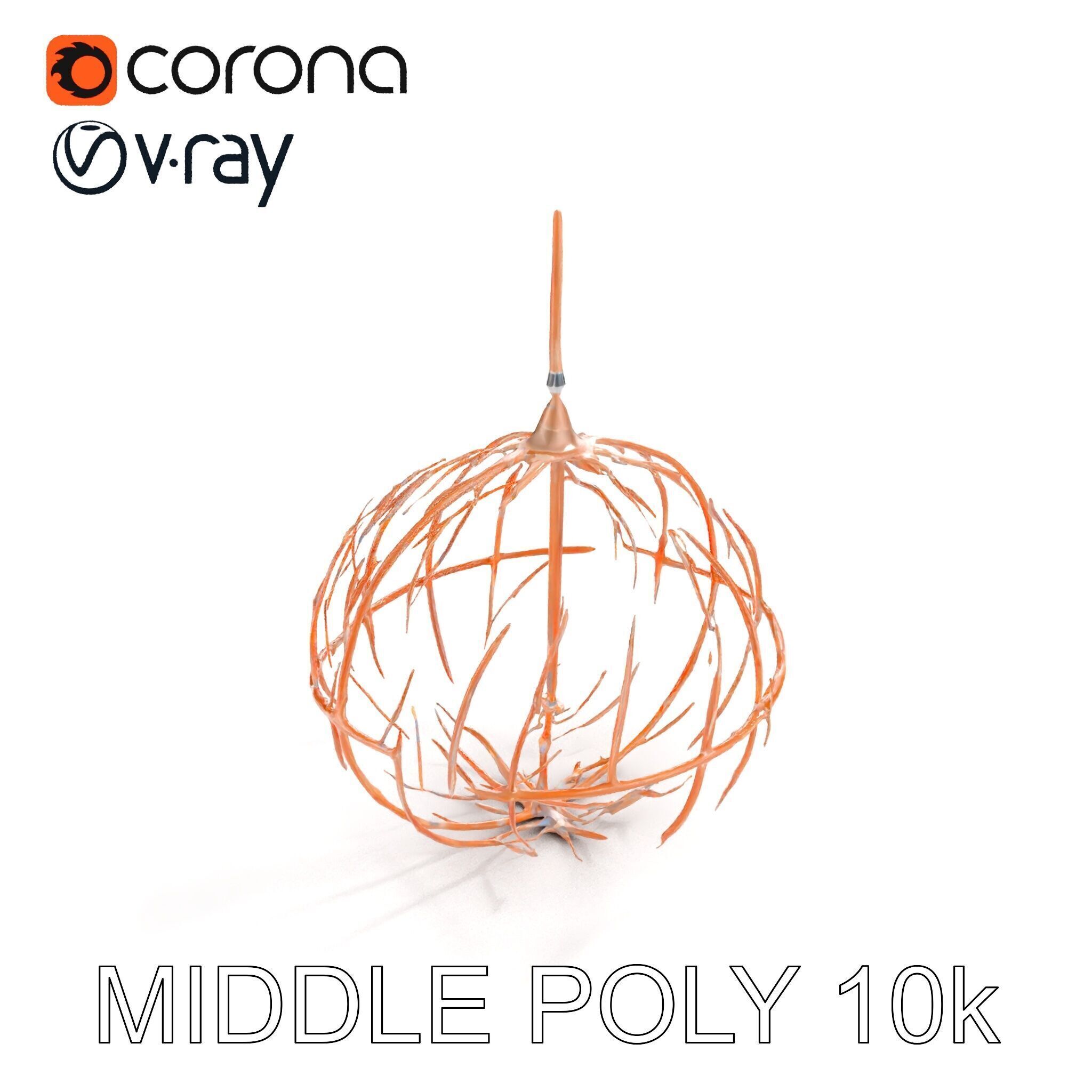 Rustic Spherical Pendant Light Model Pack Low-poly 3D model_8