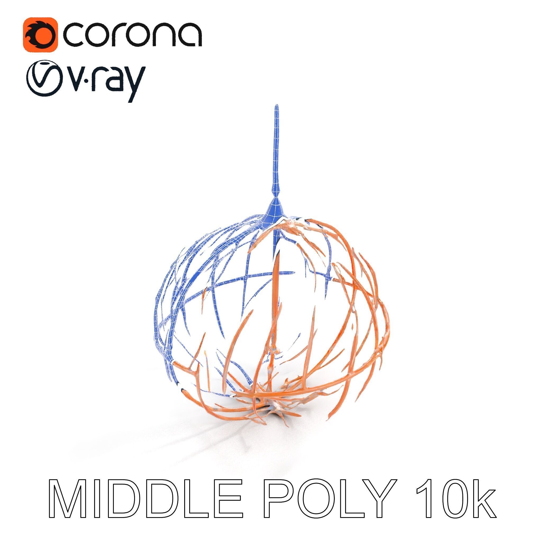 Rustic Spherical Pendant Light Model Pack Low-poly 3D model_24