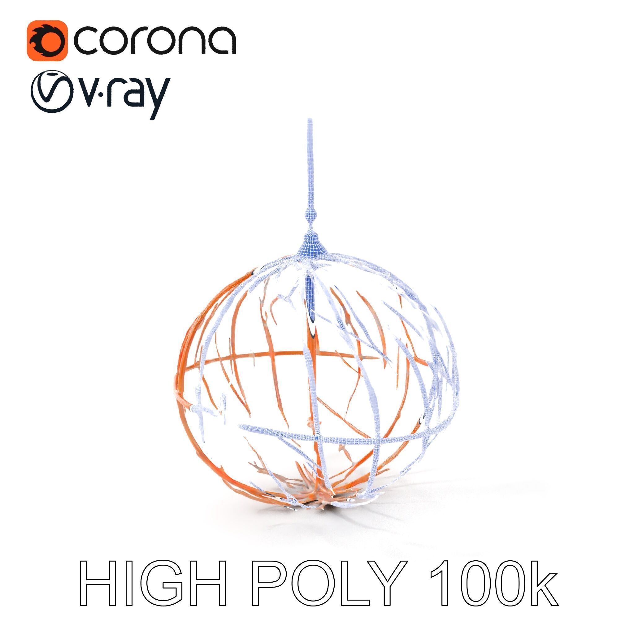Rustic Spherical Pendant Light Model Pack Low-poly 3D model_4