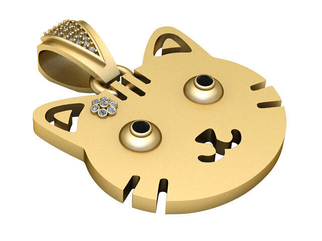 CAT FACES PENDANT 3D PRINTABLE MODEL  3D print model