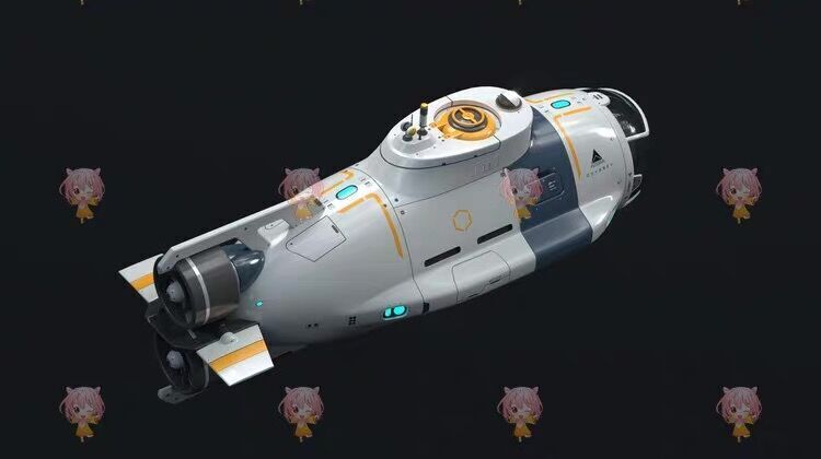 Futuristic Underwater Submarine 3D Model 3D model_2