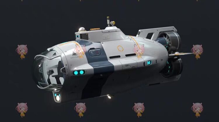 Futuristic Underwater Submarine 3D Model 3D model_3