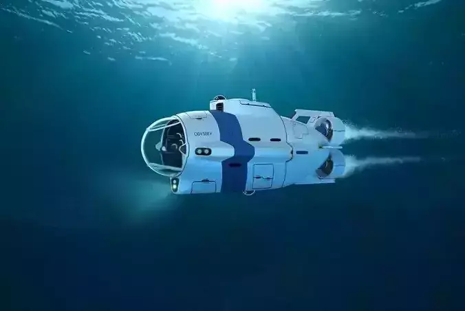 Futuristic Underwater Submarine 3D Model