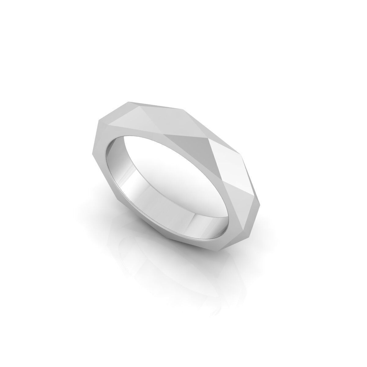 Faceted Ring 3D print model_1