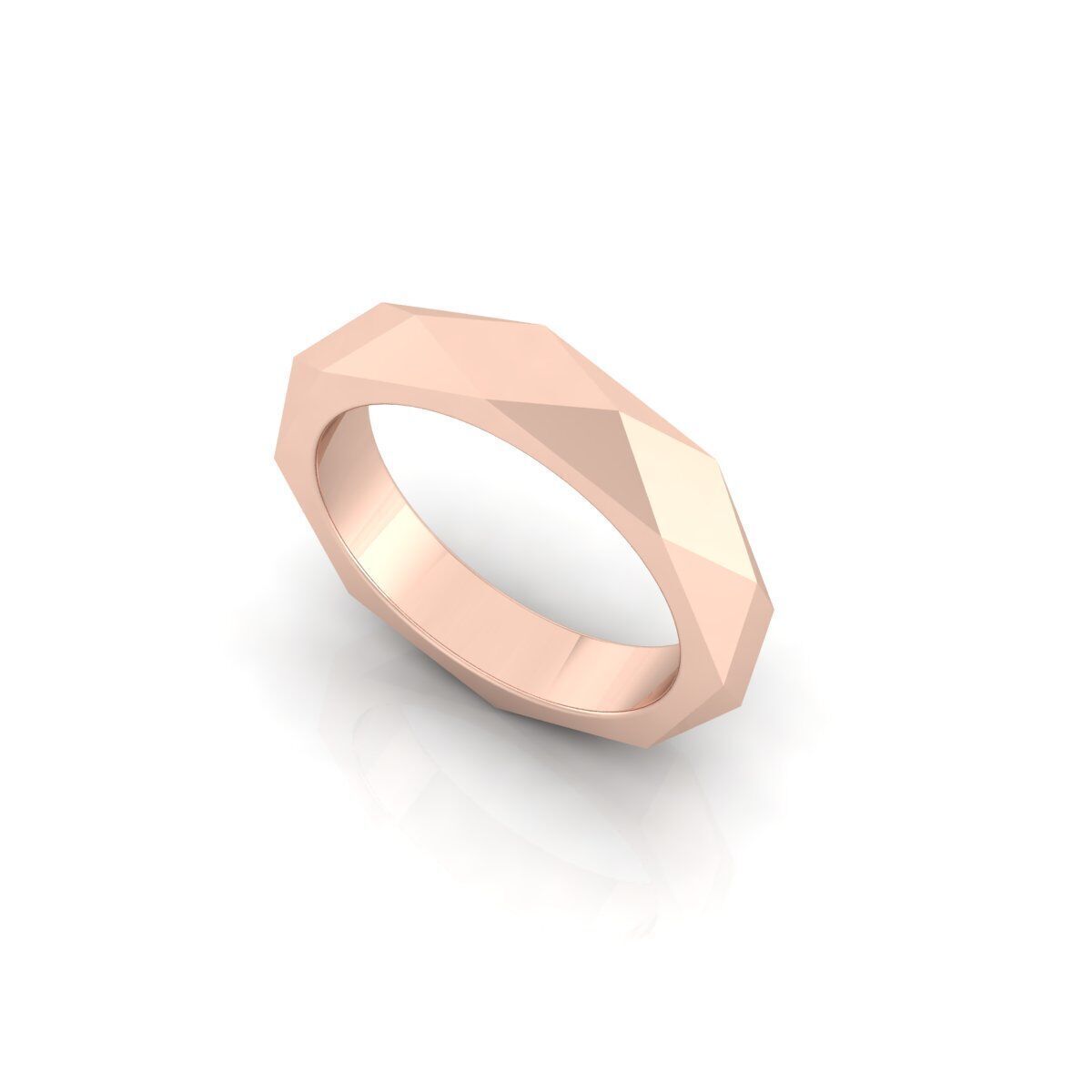 Faceted Ring 3D print model_2