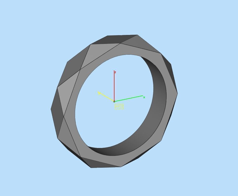 Faceted Ring 3D print model_5