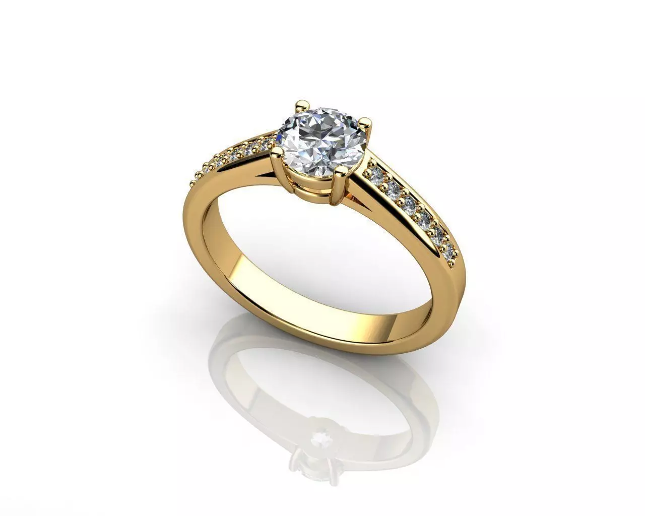 Solitaire Diamond Ring 3D print model_0