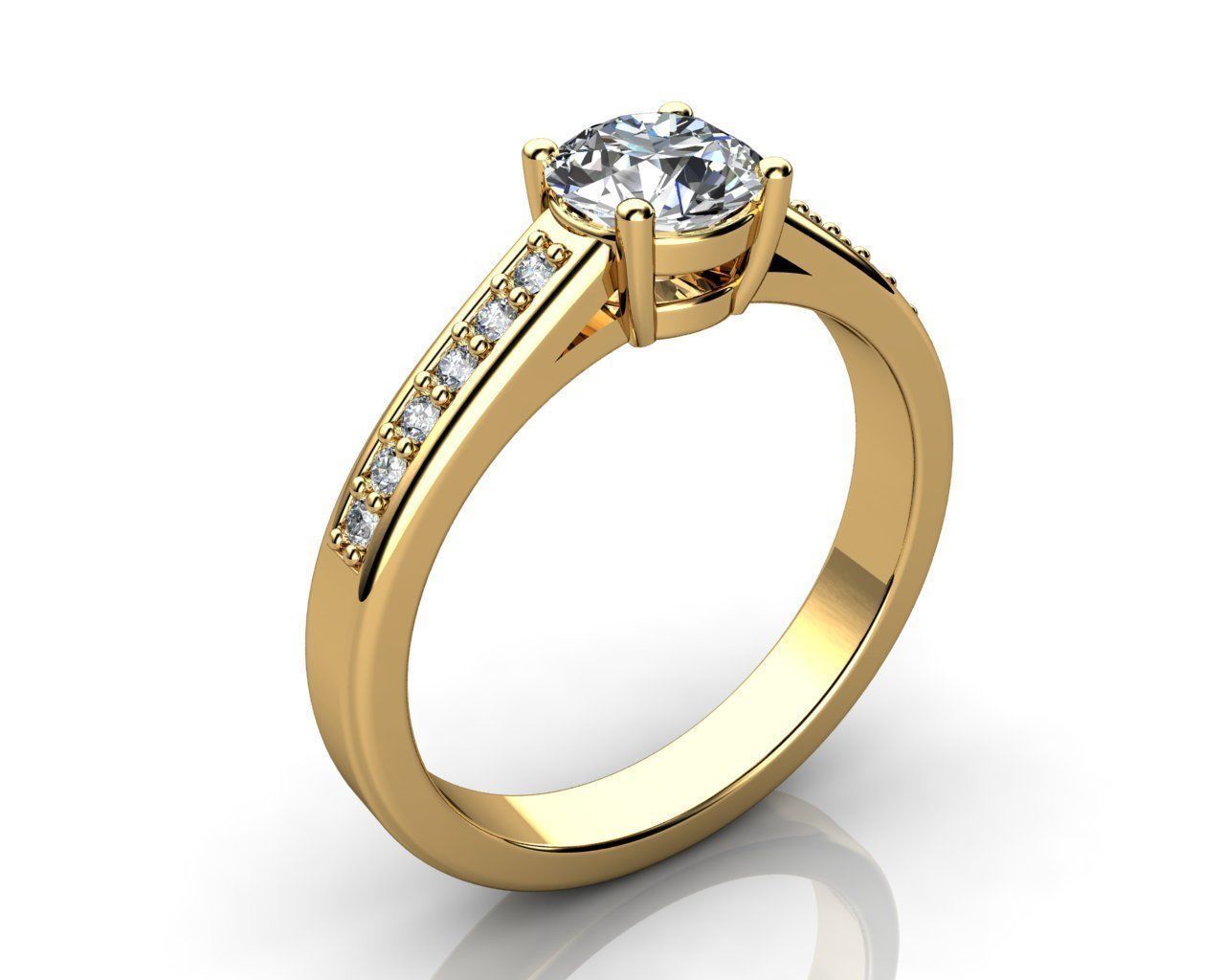 Solitaire Diamond Ring 3D print model_2