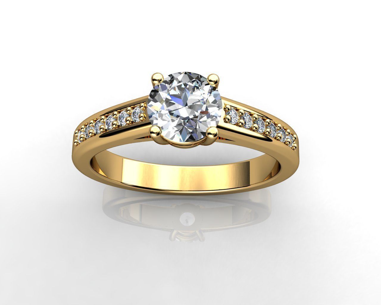 Solitaire Diamond Ring 3D print model_1