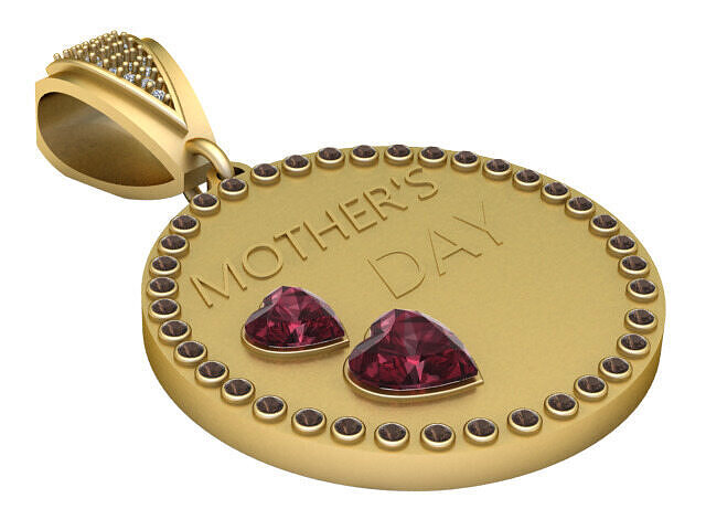 HEART ROUND PENDANT  3D print model