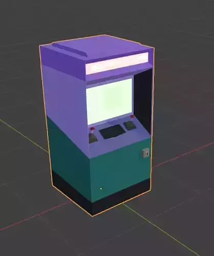Low Poly Arcade Machine  Game Ready 3D Model GLB 2972 Tris 5337 
