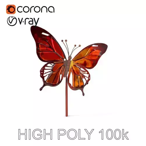 Butterfly Sculpture Model Pack for Realistic Rendering