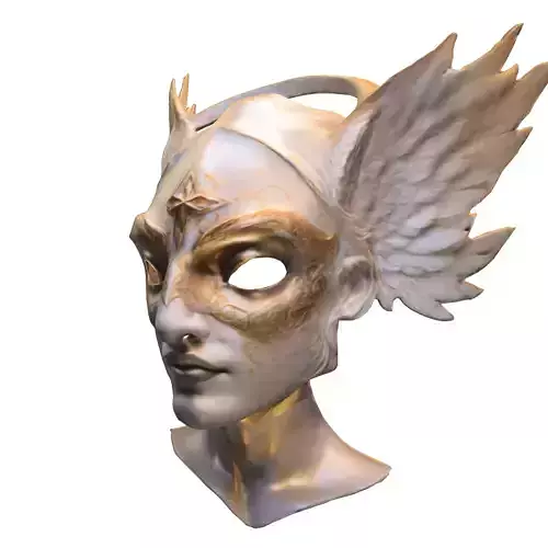 Seraphic Winged Mask  Low-poly 3D model