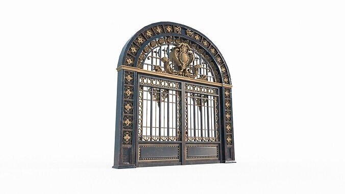 Ancient architectural structure iron gate 3D model