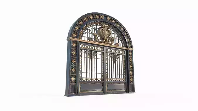 Ancient architectural structure iron gate