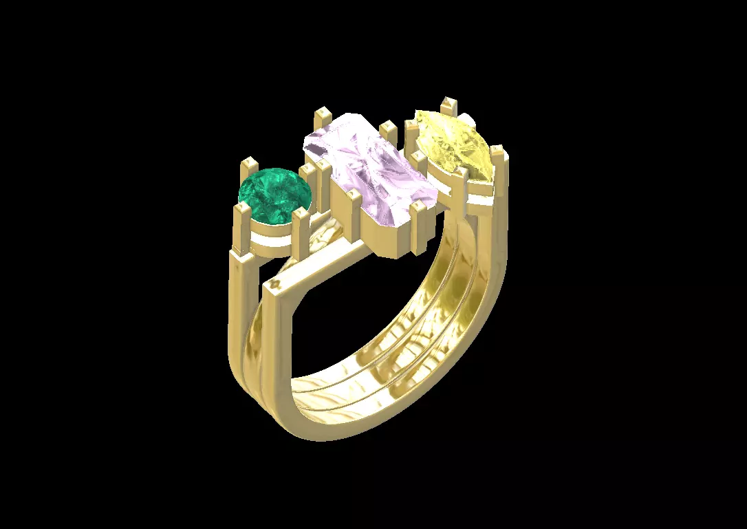 3-in-1 Ring Stack 3D print model_0