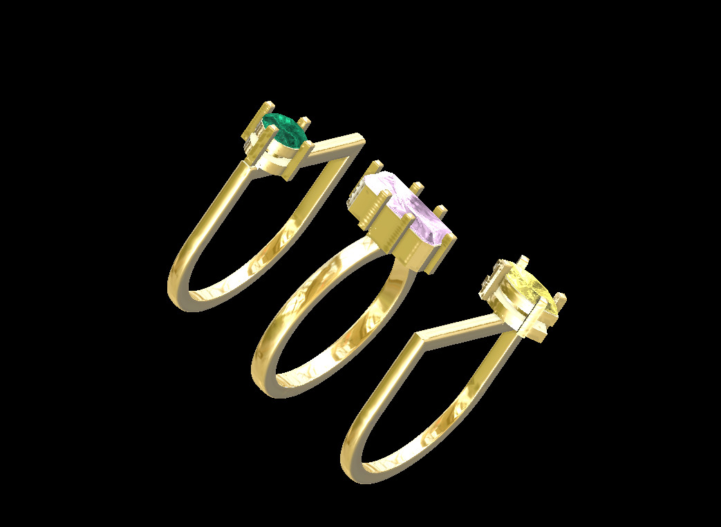 3-in-1 Ring Stack 3D print model_2