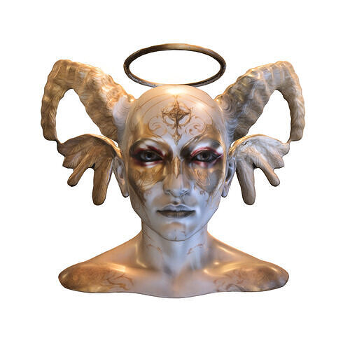 Celestial Demon Mask Bus Low-poly 3D model