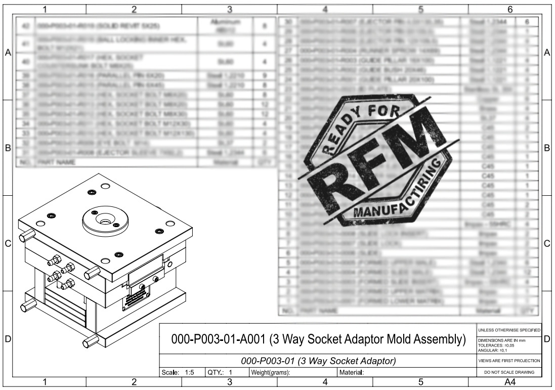 3-Way Adaptor Plastic Injection Mold - RFM 3D model_3