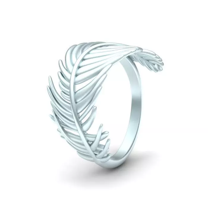 Jewelry Feather ring 3D print model
