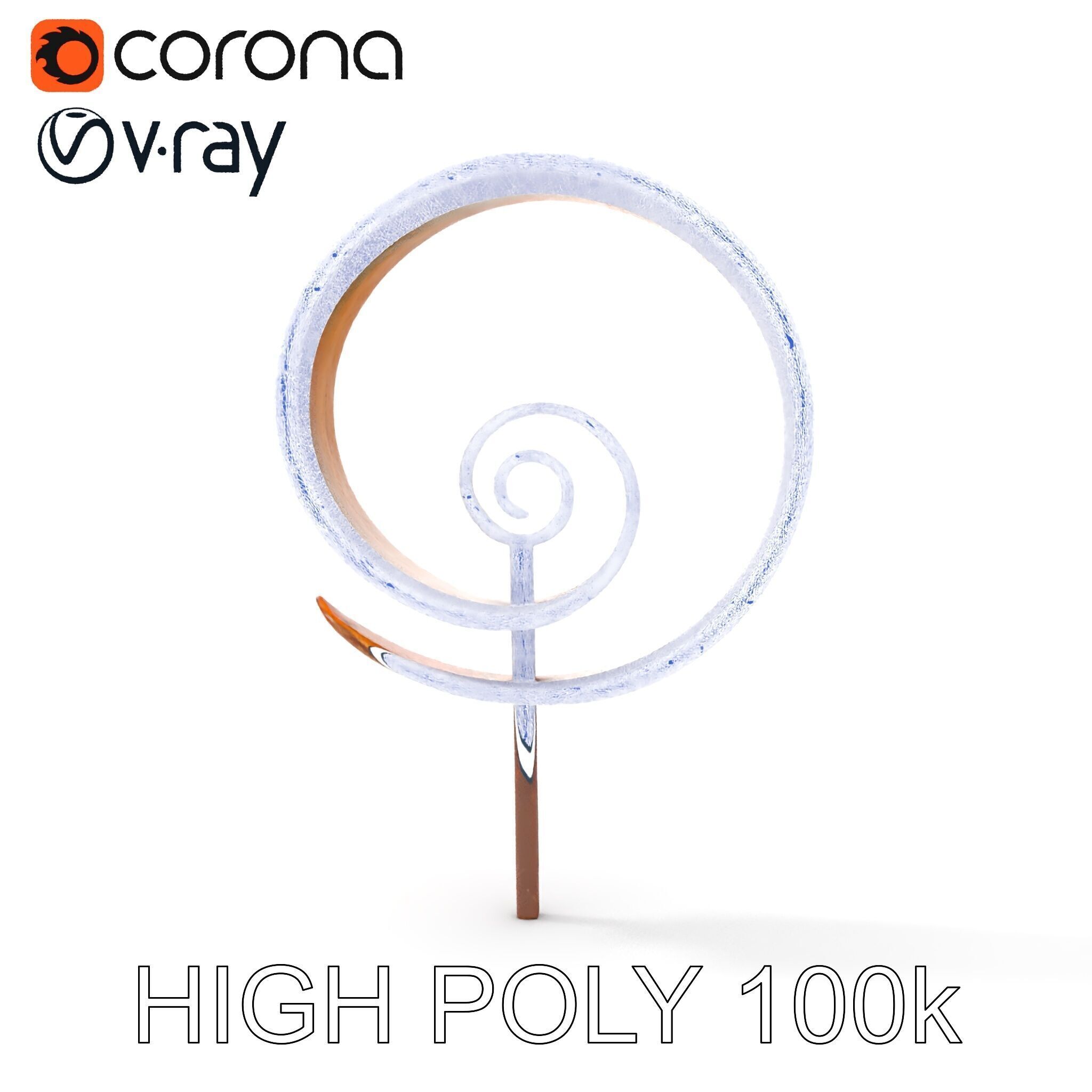 Spiral Sculpture Model Pack for Artistic Interiors Low-poly 3D model_35