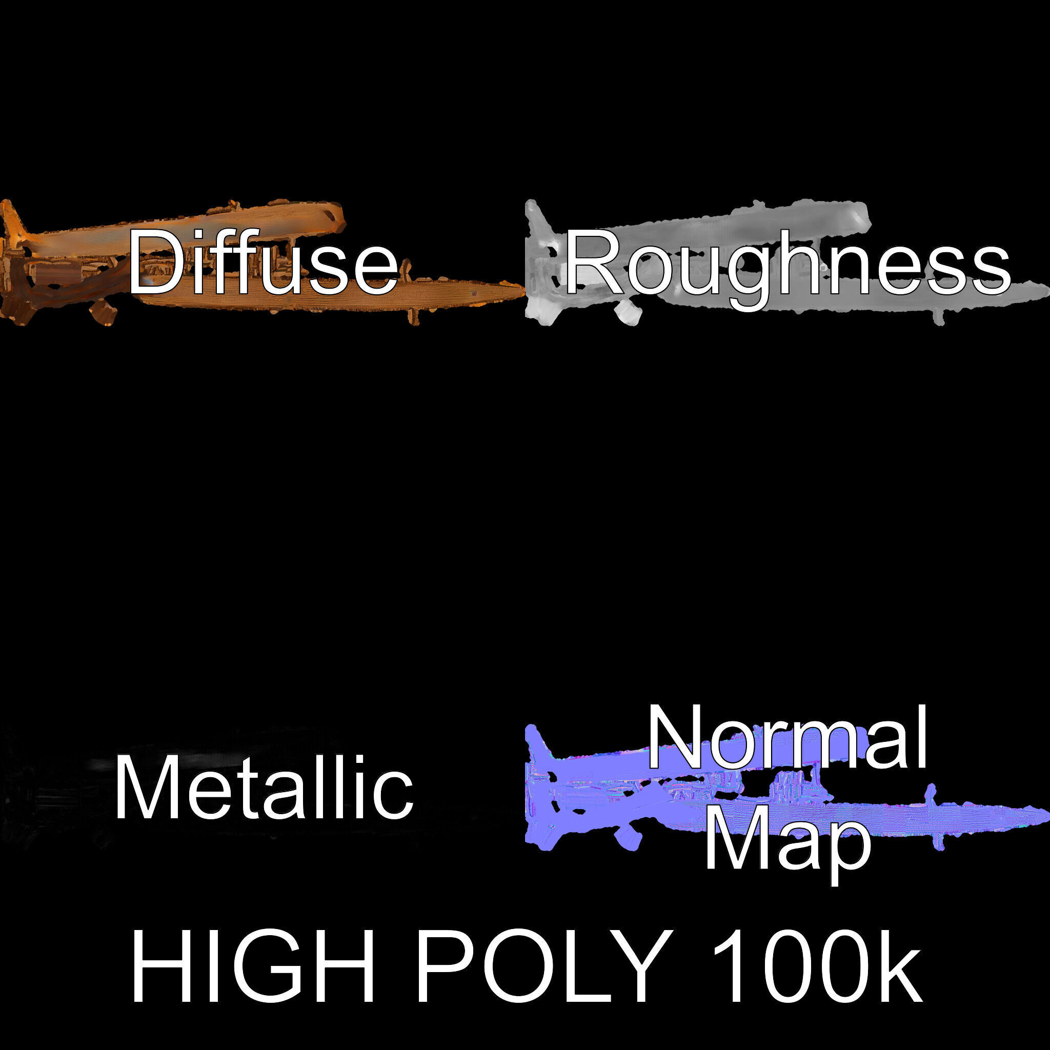 Spiral Sculpture Model Pack for Artistic Interiors Low-poly 3D model_3