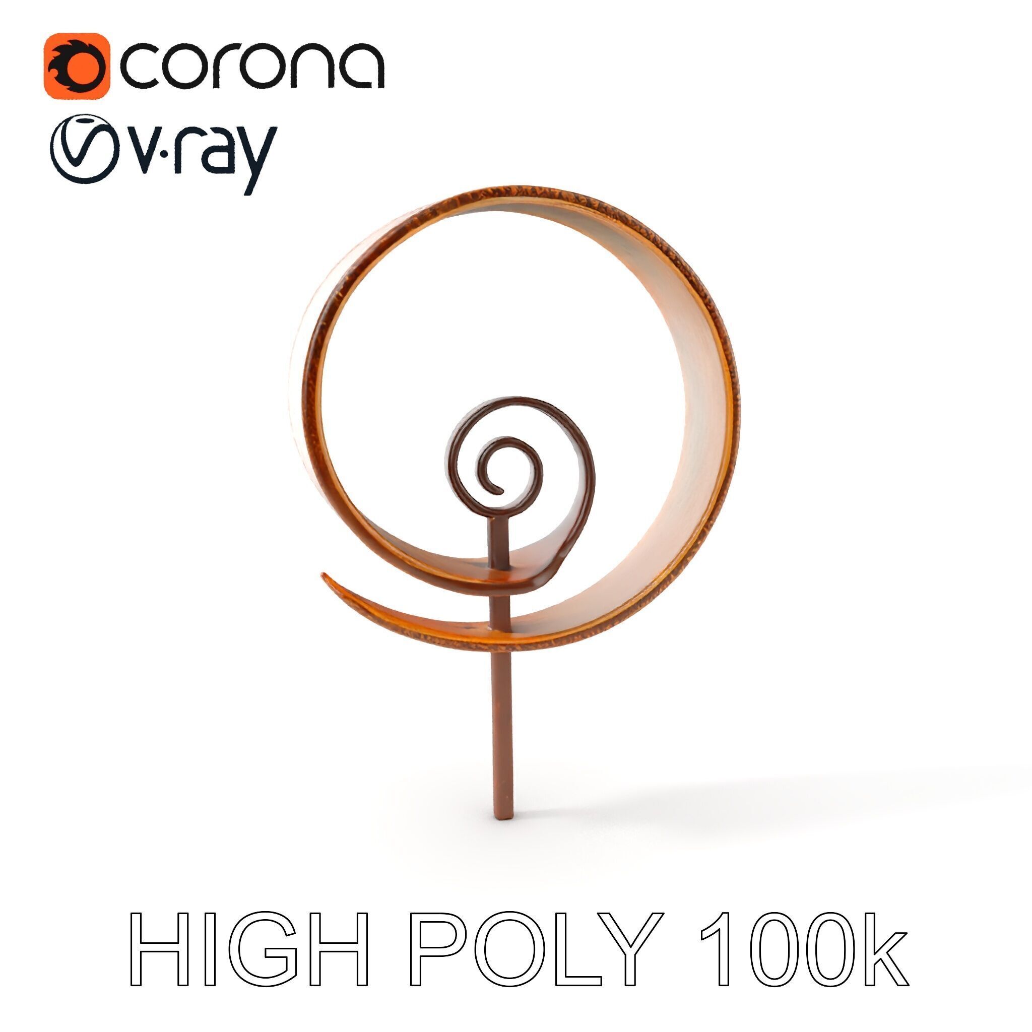 Spiral Sculpture Model Pack for Artistic Interiors Low-poly 3D model_10