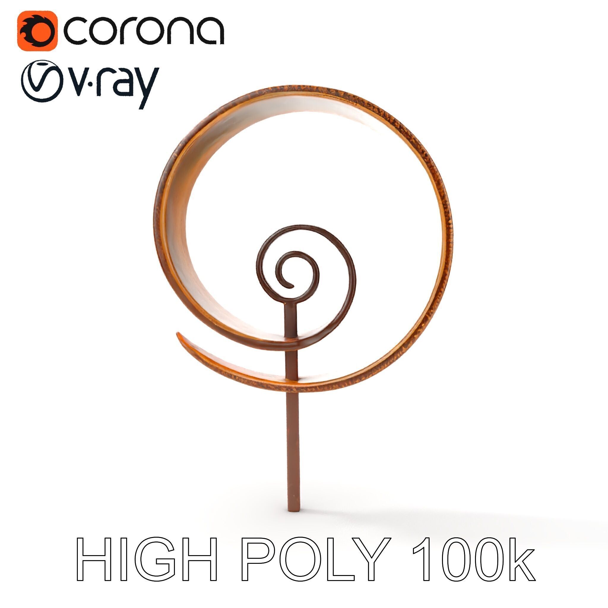 Spiral Sculpture Model Pack for Artistic Interiors Low-poly 3D model_15
