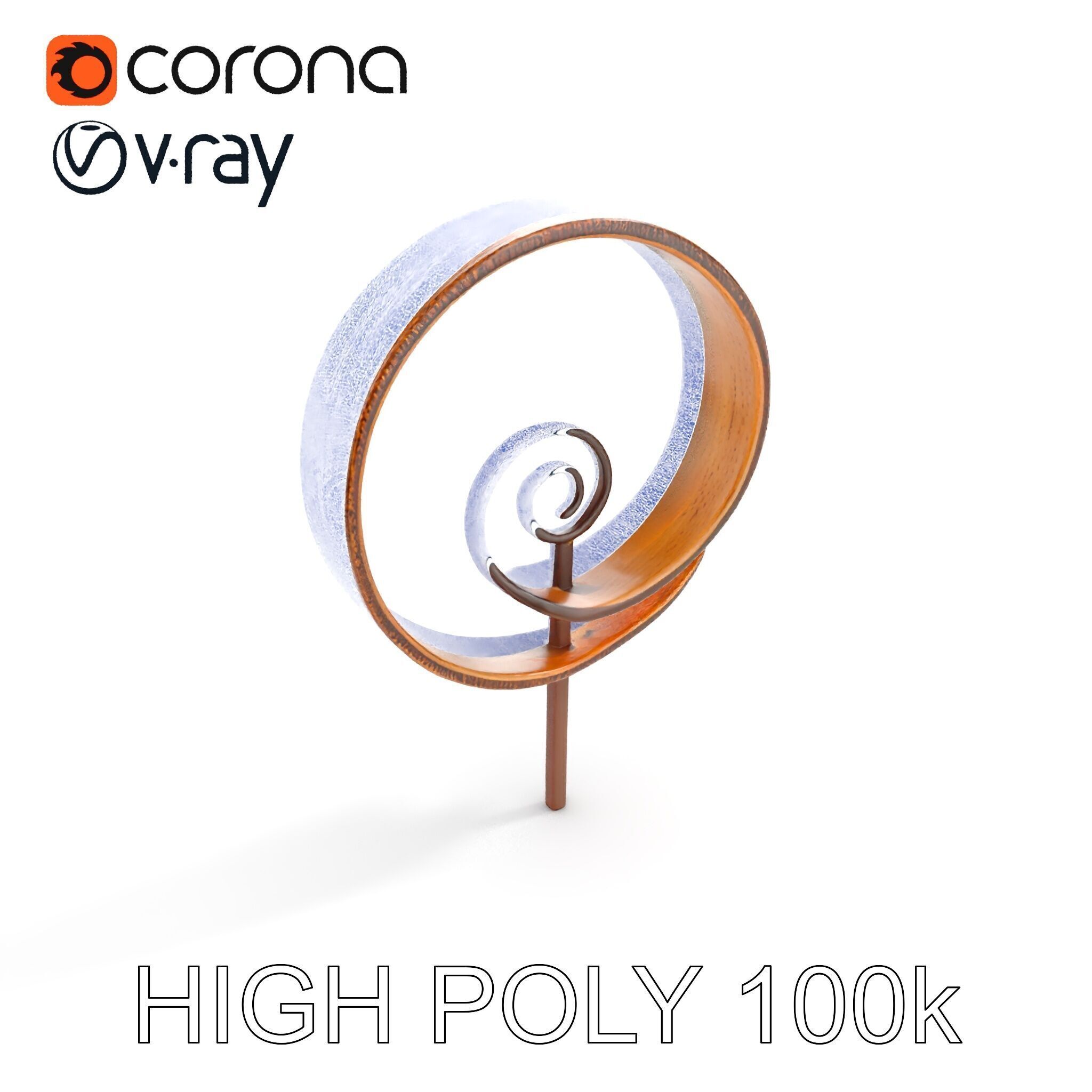 Spiral Sculpture Model Pack for Artistic Interiors Low-poly 3D model_17