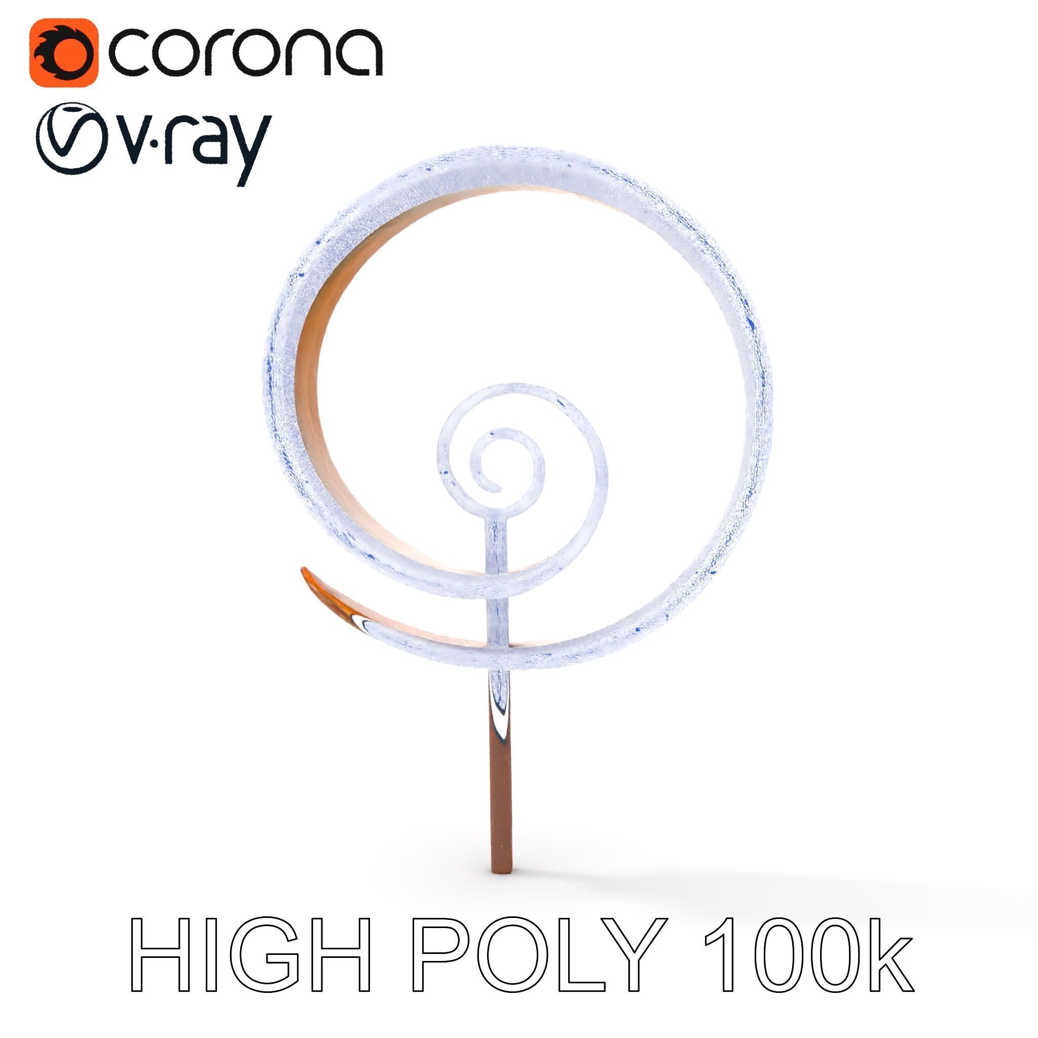 Spiral Sculpture Model Pack for Artistic Interiors Low-poly 3D model_30
