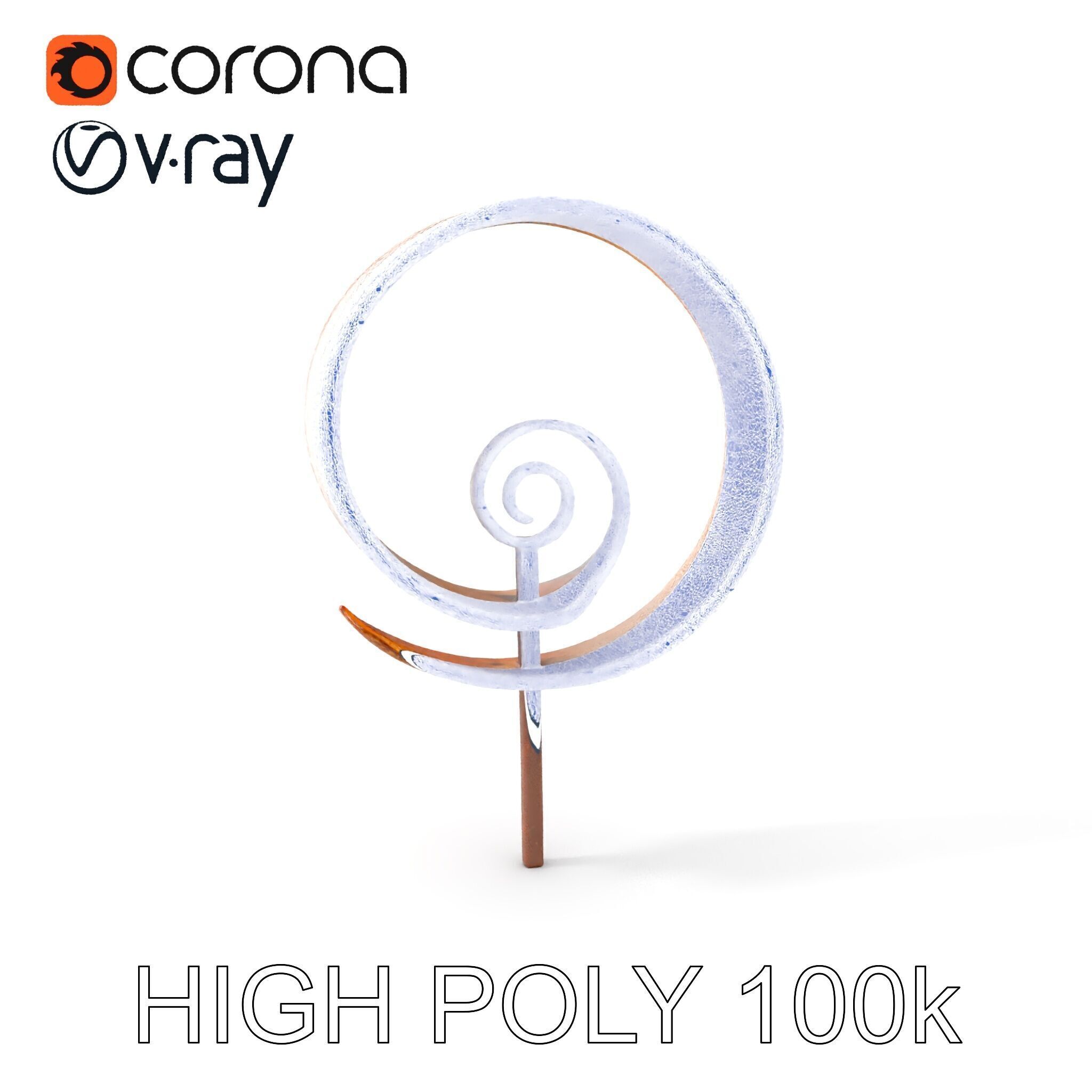 Spiral Sculpture Model Pack for Artistic Interiors Low-poly 3D model_6