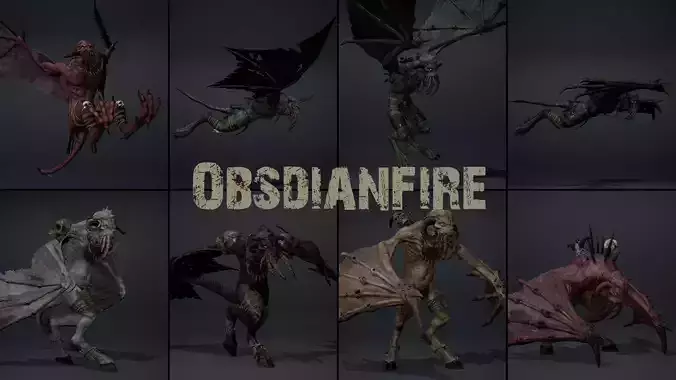 Obsidianfire Low-poly 3D model