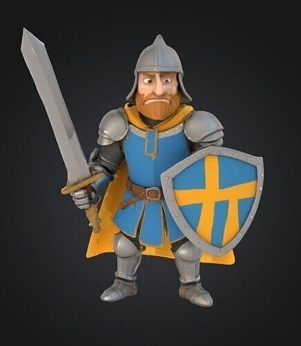 Cartoon Medieval Knight 3D Model  3D model