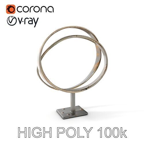 Rustic Metal Sculpture Model Pack Low-poly 3D model