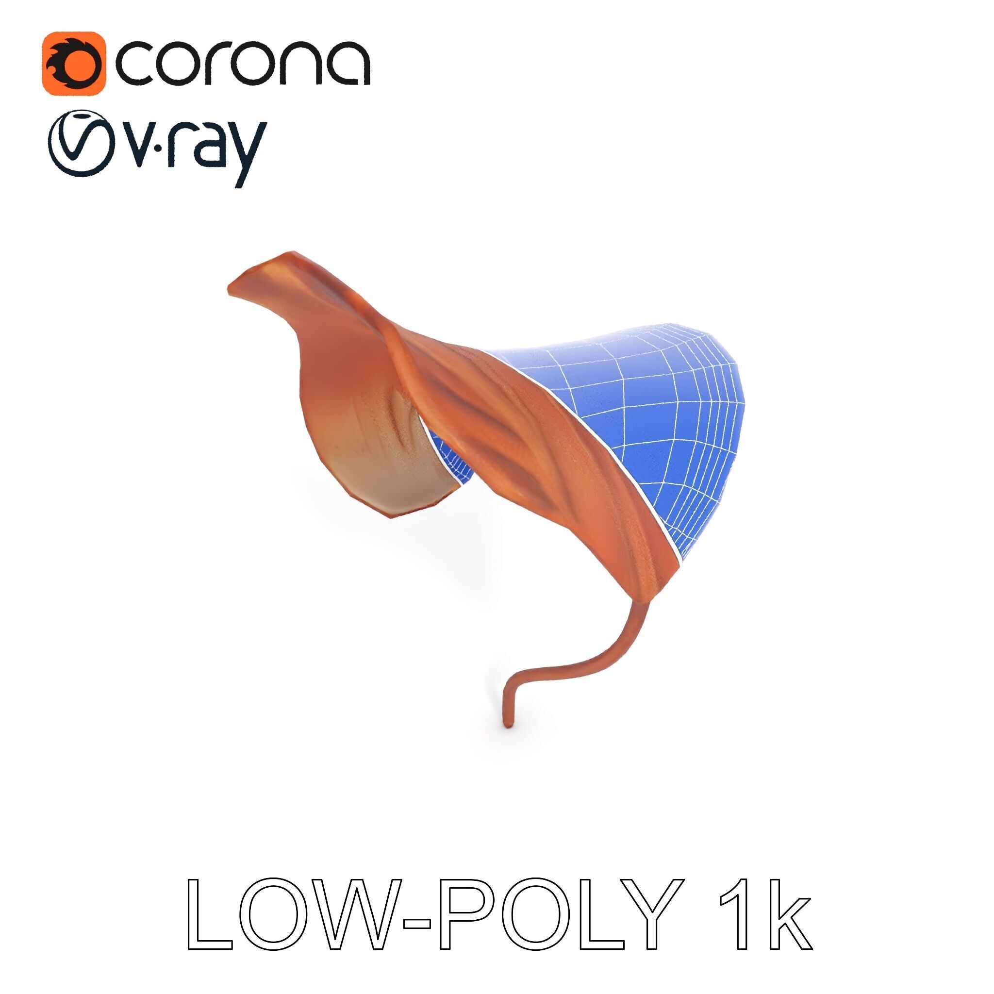 Elegant Dried Leaf Model Pack for Botanical Scenes Low-poly 3D model_15